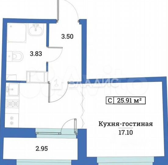 Квартира-студия, 26 м², 10/18 эт.