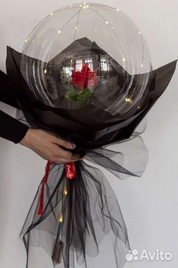 Букет цветы с шаром