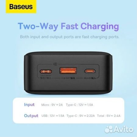 Внешний аккумулятор Baseus Airpow 30000mAh 20W