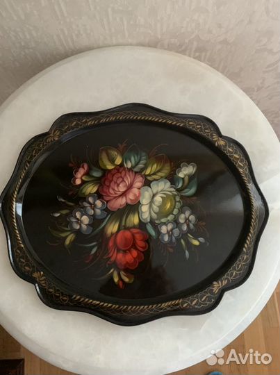 Поднос жостовский старинный большой