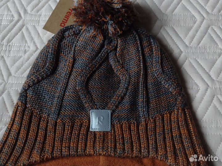 Новая зимняя шапка 52 Reima коричневая мальчика
