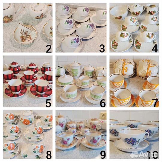 Чайные сервизы СССР. Дулево, Песочное, Пролетарий