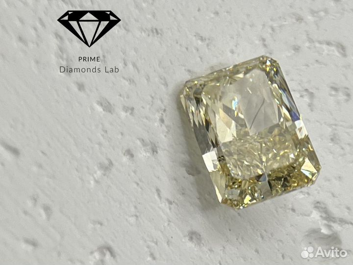 Бриллиант CVD изумруд желтый 3 карата