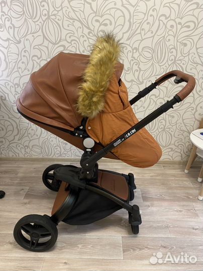 Накидка на коляску с меховой опушкой