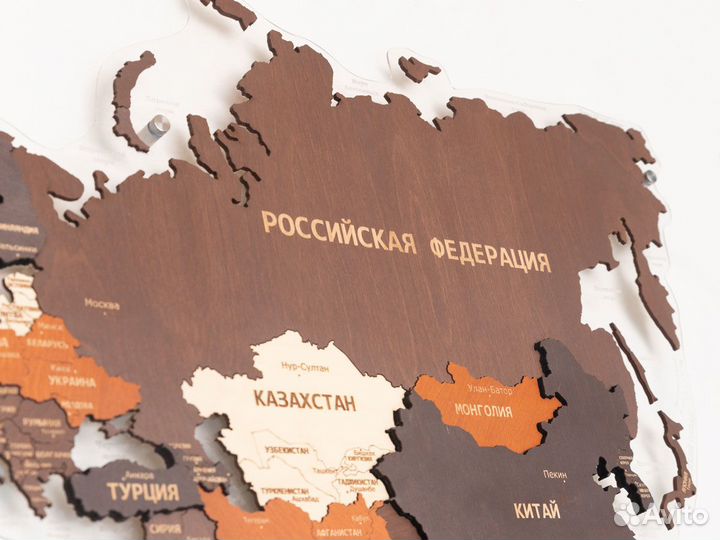 Карта мира из дерева Балашиха