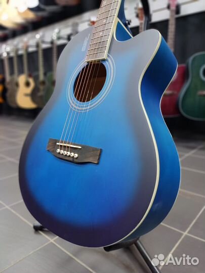 Акустическая гитара Синяя Новая матовая