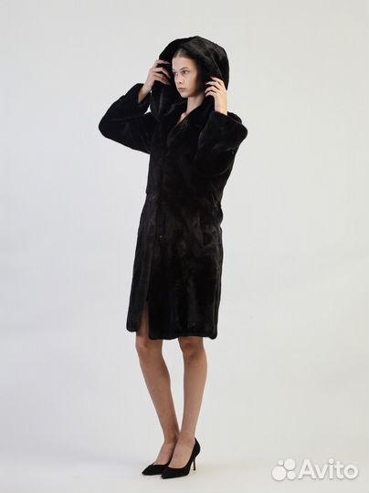 Шуба норковая б/у Sevanbo 42-44р с капюшоном Black