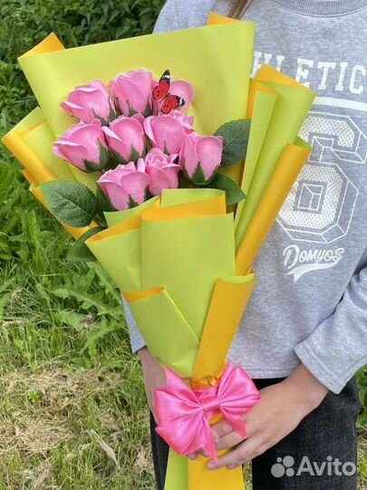 Букет из мыльных роз