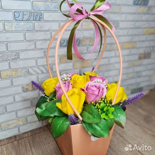 Букеты из 9 мыльных роз