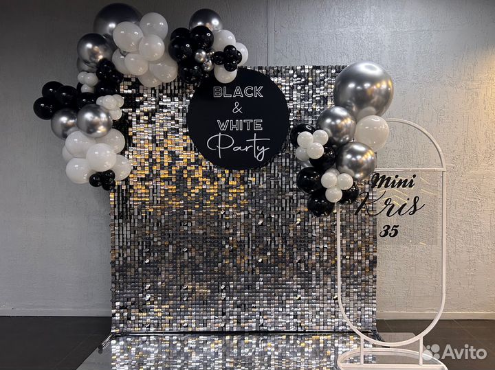 Аренда фотозоны с пайетками