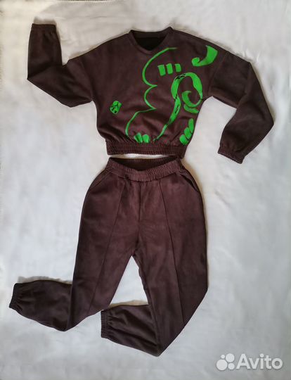 Кастомный женский спортивный костюм, утеплённый 44