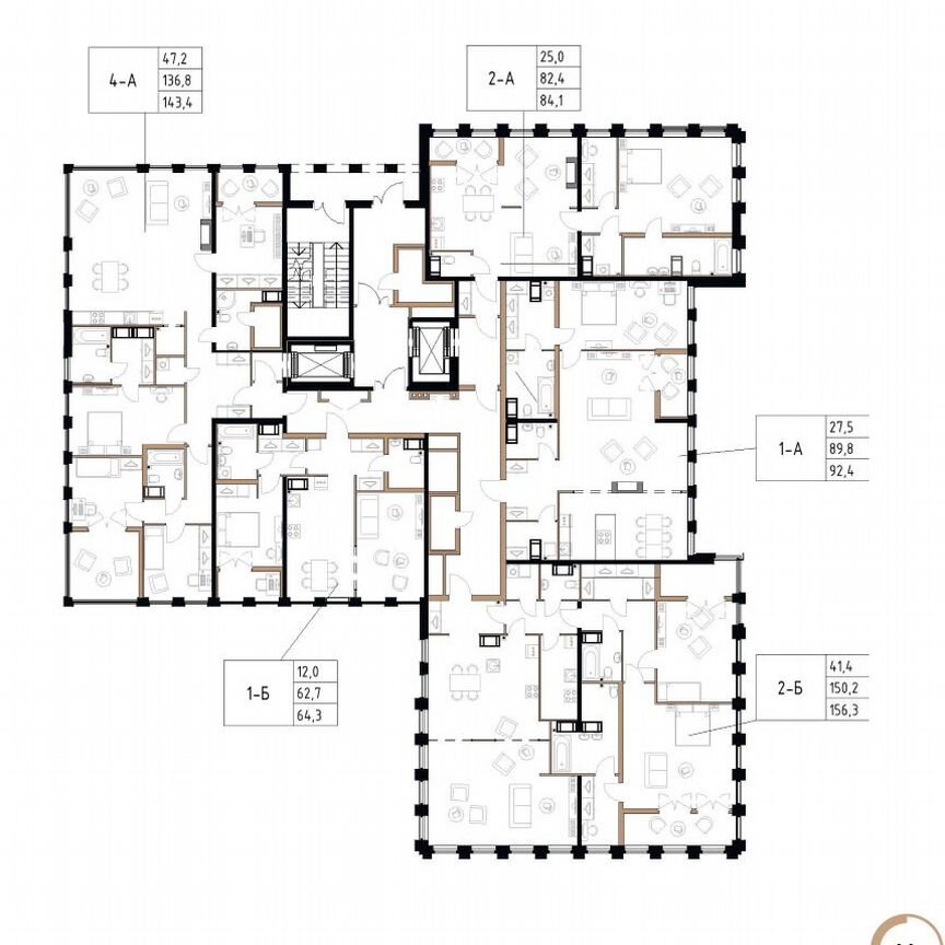 2-к. апартаменты, 84,1 м², 17/17 эт.