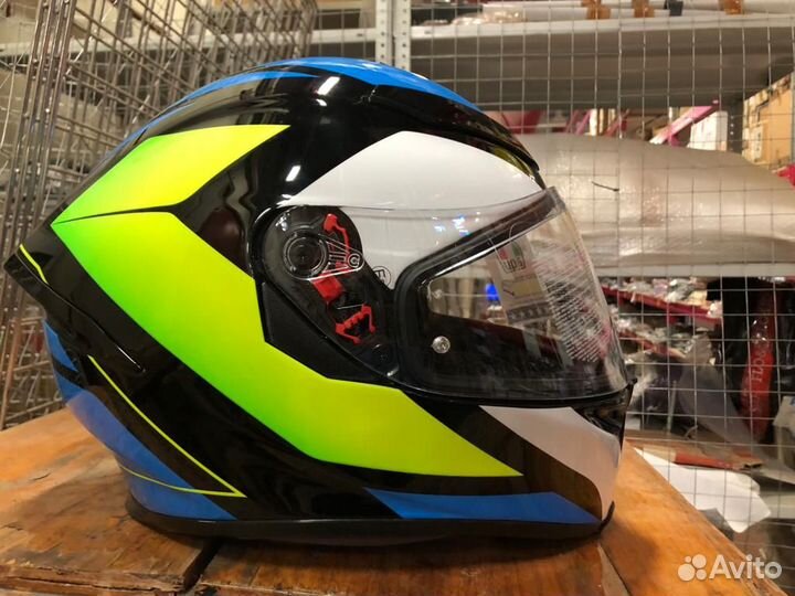 Шлем AGV K5 S Черно-Синий-Желтый размер XL