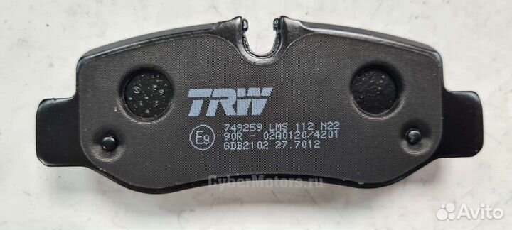 Колодки тормозные задние mercedes-benz vito W447