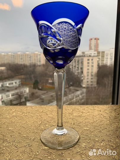 Бокалы немецкий цветной хрусталь винтаж