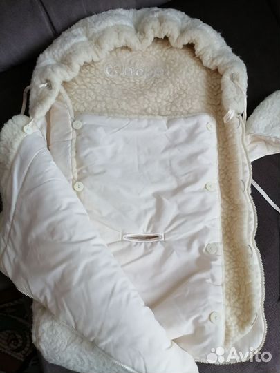 Зимний конверт в коляску на овчине Premium chepe