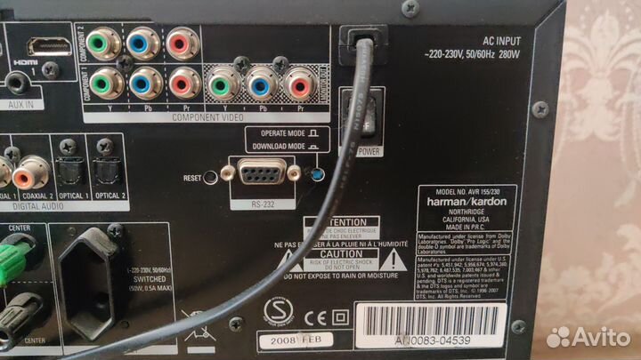 Av ресивер harman kardon avr 155