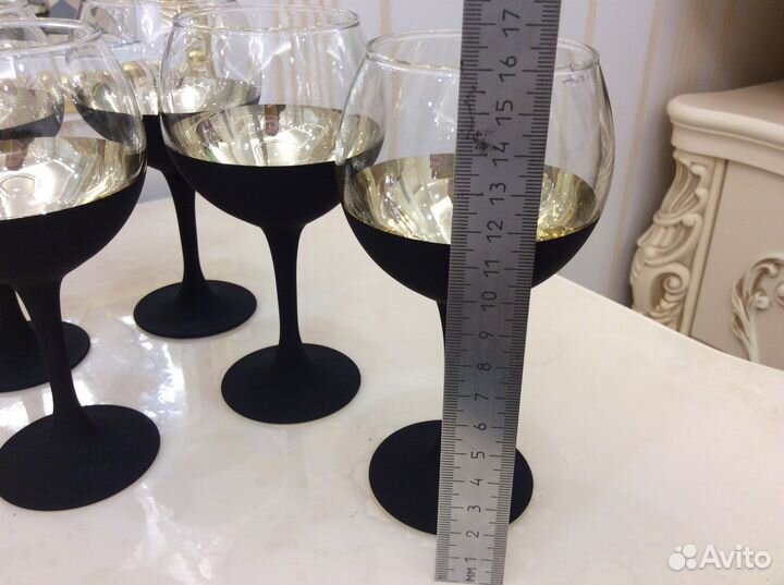 Бокалы Фужеры стеклянные для вина 6 штук