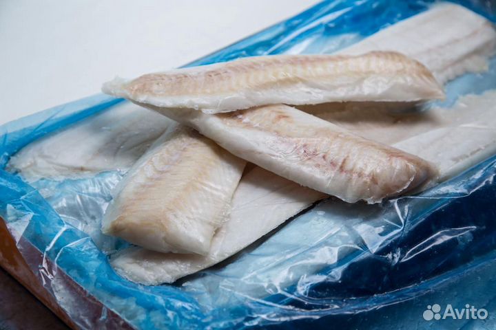 Минтай филе без кожи от 7 кг / проложенный зам