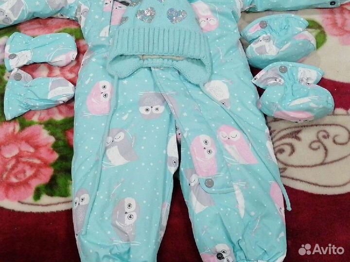 Комплект шапка шарф+ комбенизон 86 р