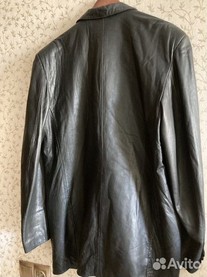 Кожаный пиджак мужской 54