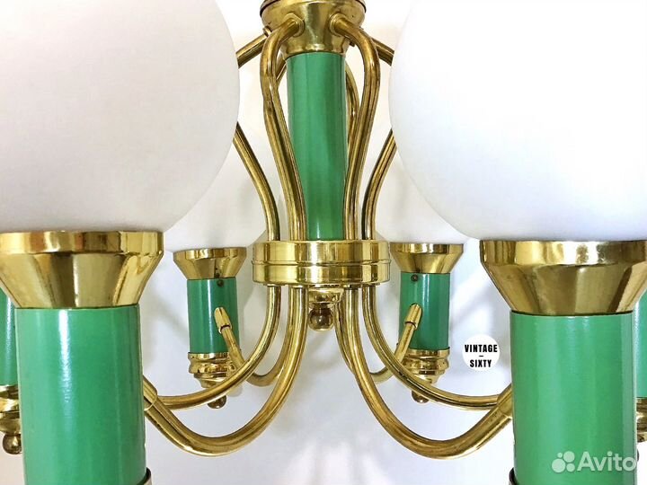 Редкая винтажная люстра на 6 ламп Польша