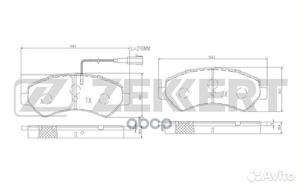 Колодки передние Citroen/Zekkert/ BS1471 Zekkert
