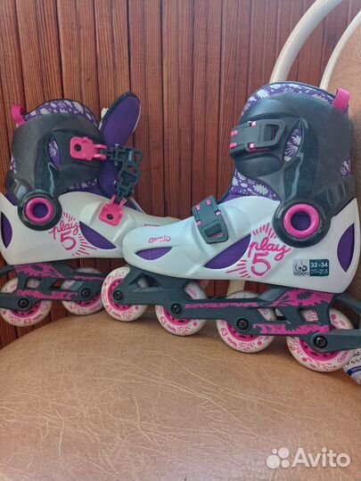 Детские ролики и защита полный комплект 32-34