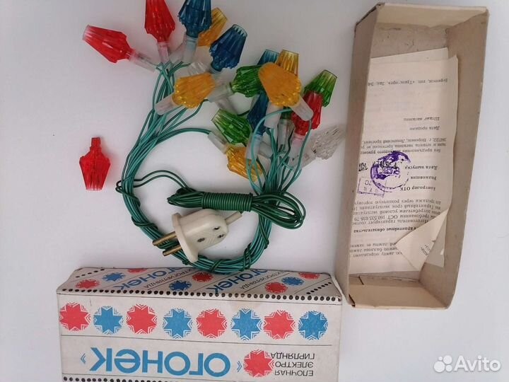 Елочная гирлянда (электрогирлянда) Огонёк, СССР
