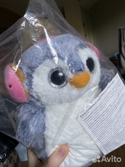 Мягкая игрушка пингвин в наушниках, Аврора/Aurora