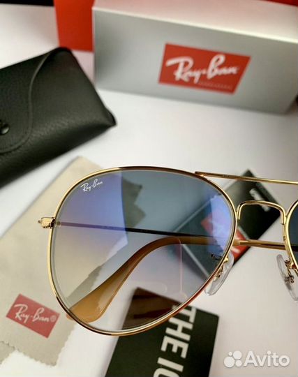 Очки ray ban aviator авиаторы голубые