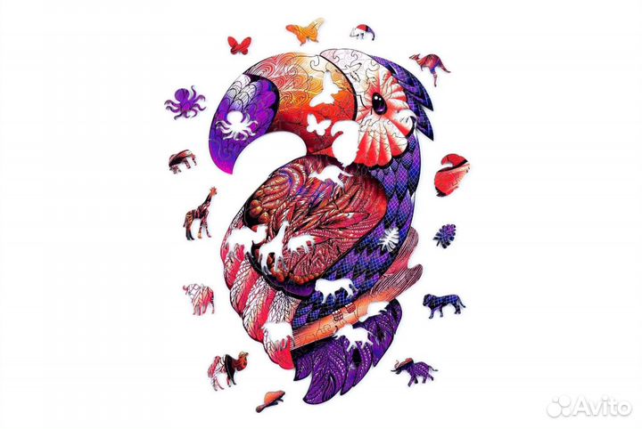 Деревянный пазл Радужный тукан (S/95) (Chapa), дет