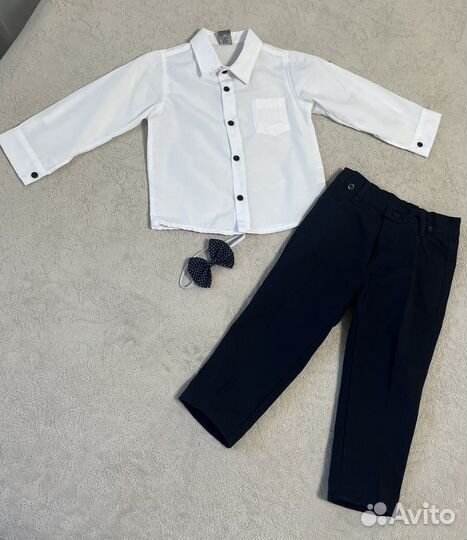 Костюм: рубашка, брюки, бабочка 98-104