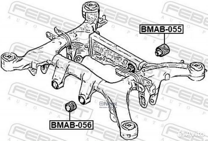 Сайлентблок заднего моста BMW f10 09- bmab055