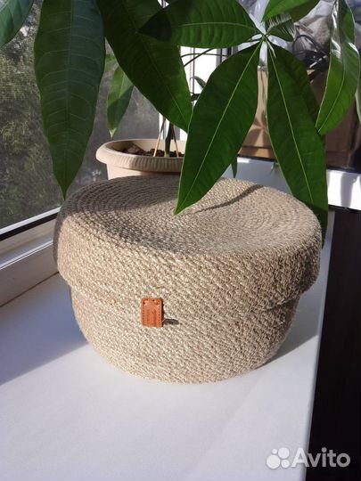 Корзины с крышкой из джута