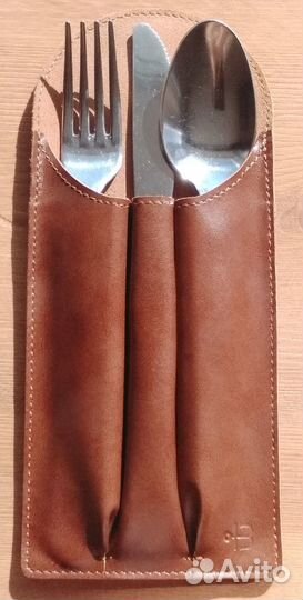 Кожаный чехол для столовый приборов