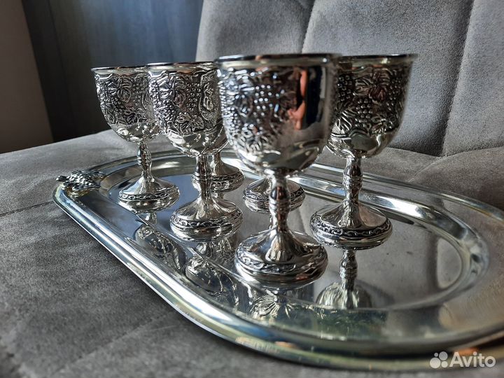 Набор посуды из мельхиора посеребрённый