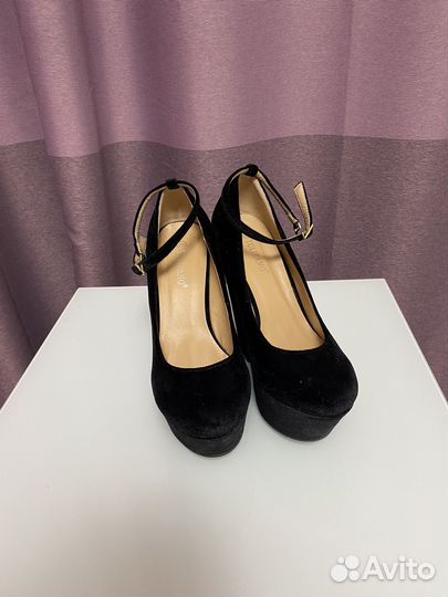 Туфли женские на платформе текстильные