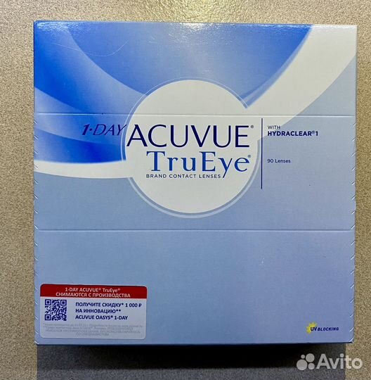 Контактные линзы acuvue 1-Day TruEye, R 9, D -8