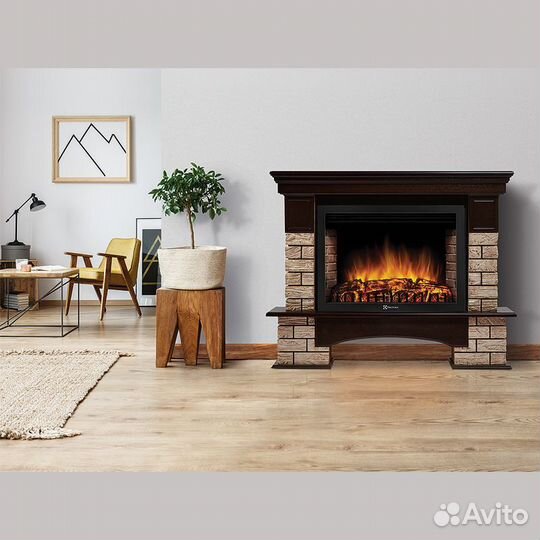 Портал Firelight Forte Wood 25 камень коричневый