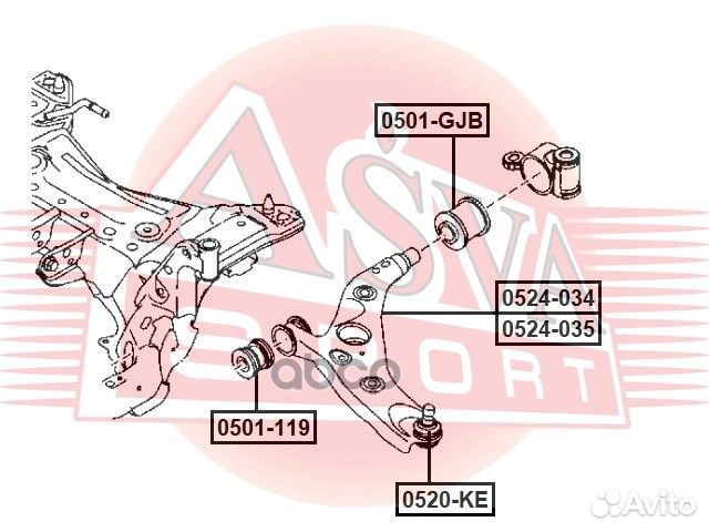 Рычаги подвески 0524035 asva