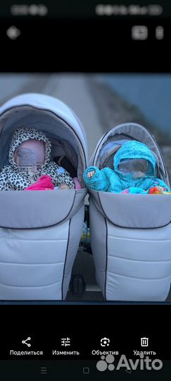 Коляска индиго 2 в 1 бу для двойни