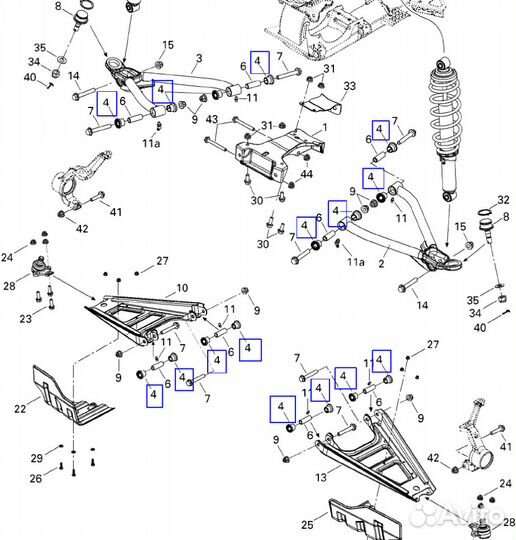 Втулки рычагов квадроцикла BRP G1 / G2 706200181