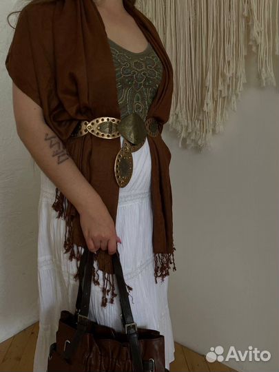 Винтажный ремень из крупных звеньев