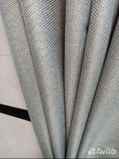 Новый комплект штор, рогожка лен, светло-серые,3м