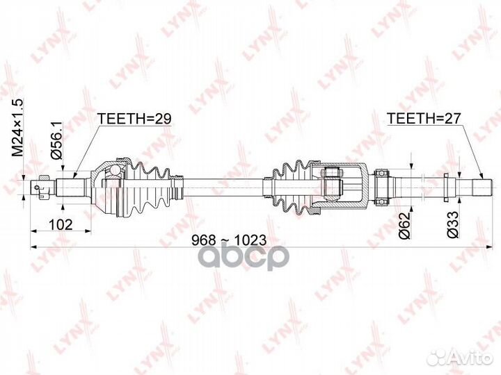 Привод в сборе передний R nissan X-Trail(T31) 2