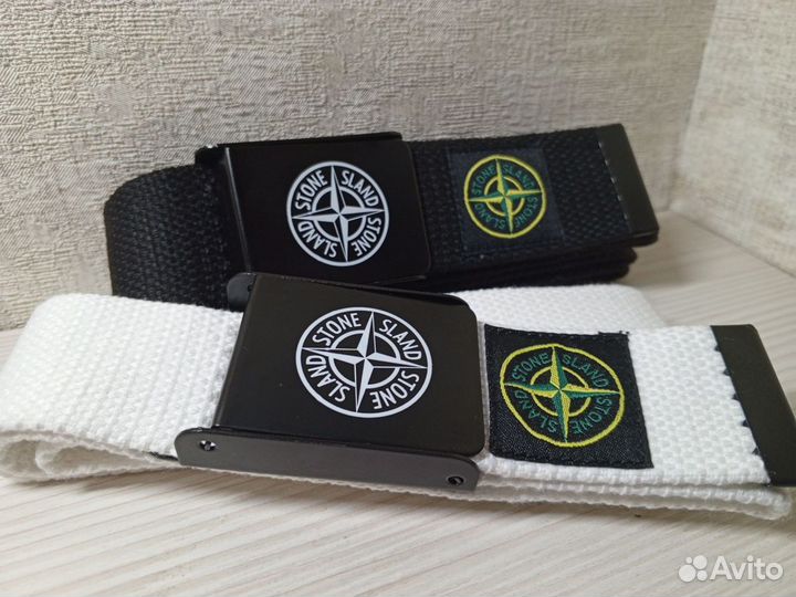 Ремень черный и белый Stone Island