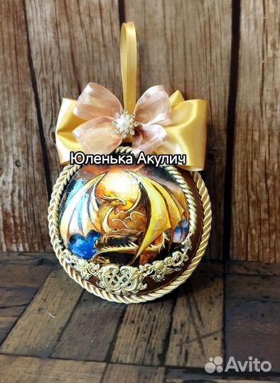 Шар с росписью, шар с драконом, шары на заказ