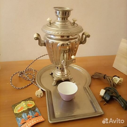 Тульский электросамовар + поднос