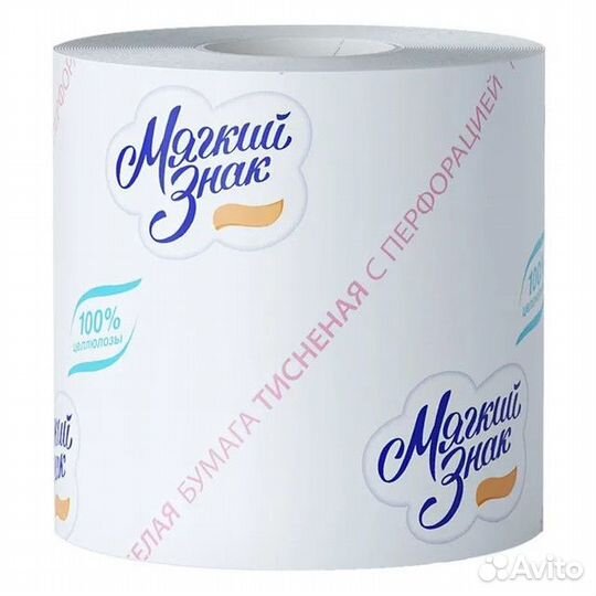 Бумага туалетная мягкий знак 1шт/уп. 1-слойные 408